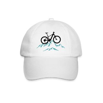 Mountain biking, mountain biking and mountains, cycling - Baseball Cap - white/white - Front