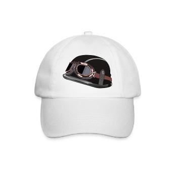old motorcycle motorcycle helmet biker bezel 602 A - Baseball Cap - white/white - Front