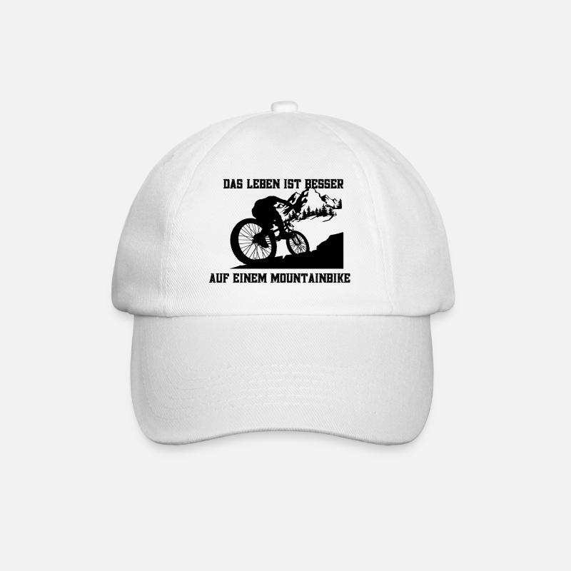 Das Leben ist besser auf einem Mountain Bike - Baseballkappe - Weiß/Weiß