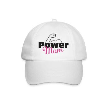 Power Mom black-pink - Baseball Cap - white/white - Front