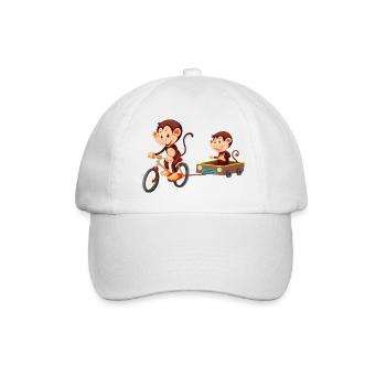 Singe mignon rigolo - Casquette classique - blanc/blanc - Devant