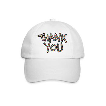 Merci couleurs néon Merci police - Casquette classique - blanc/blanc - Devant