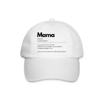 Definition Mama - Baseballkappe - Weiß/Weiß - Vorne