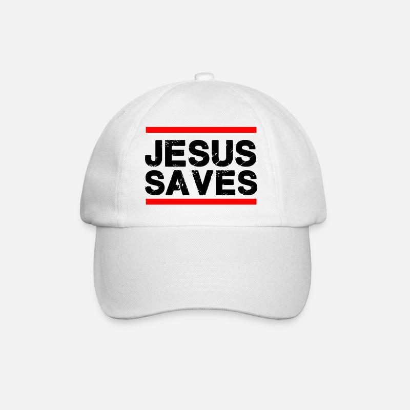 jesus saves - Baseballkappe - Weiß/Weiß