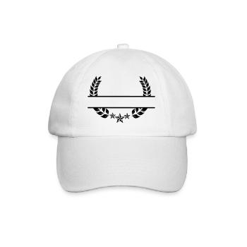 Couronne de laurier sous trois étoiles - Casquette classique - blanc/blanc - Devant