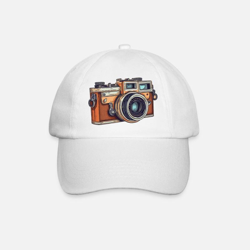 Vintage Camera - Baseball Cap - white/white