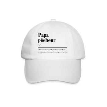 Papa Pêcheur : Cadeau pour papa - Casquette classique - blanc/blanc - Devant