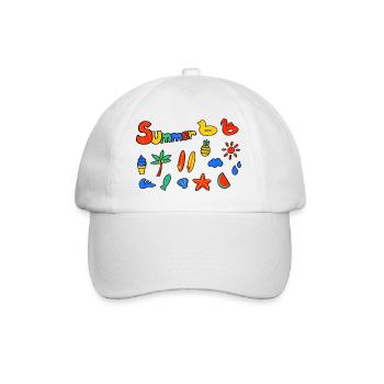 Sommer Kinderkleidung Babykleidung - Baseballkappe - Weiß/Weiß - Vorne