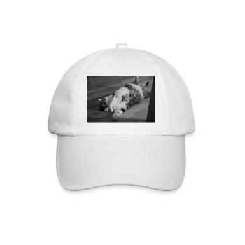 Official Sleep Shirt Cat Pajamas Cat Mom - Baseball Cap - white/white - Front