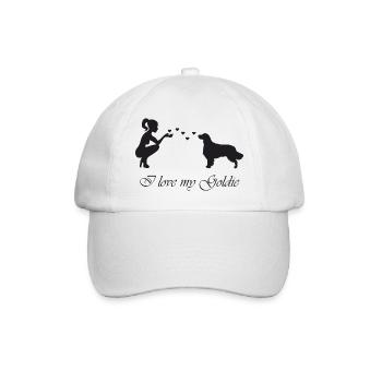Golden Retriever mit Frau - Baseballkappe - Weiß/Weiß - Vorne