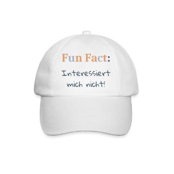 Fun Fact: Interessiert mich nicht - Baseballkappe - Weiß/Weiß - Vorne