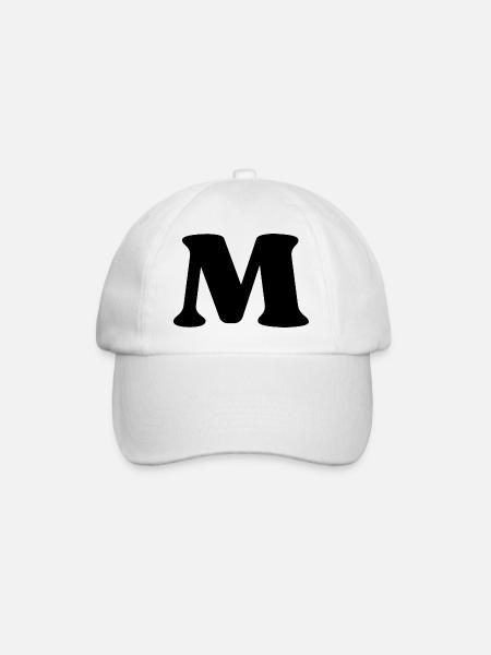 Lettre m - Casquette classique - blanc/blanc
