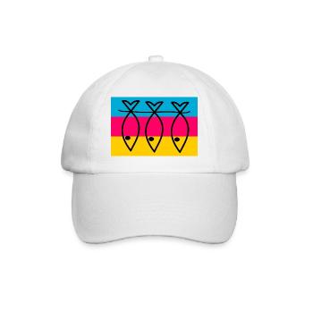 SARDINE. FISH. APRIL FOOL. EASTER. SEA - Baseball Cap - white/white - Front