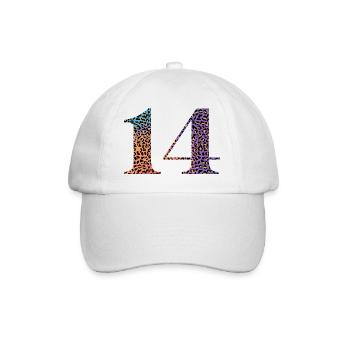 Leopard zum 14. Geburtstag - Baseballkappe - Weiß/Weiß - Vorne