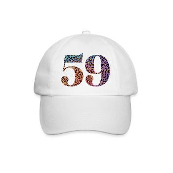 59th leopard birthday - Baseball Cap - white/white - Front