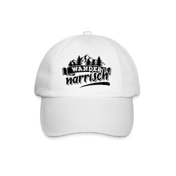 Wander narrisch - Wandern Berge Natur Geschenk - Baseballkappe - Weiß/Weiß - Vorne