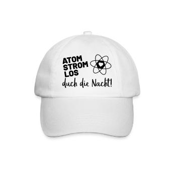 Sprüche Winter Atomstromlos durch die Nacht - Baseballkappe - Weiß/Weiß - Vorne
