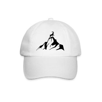 Ziege - Berg - (9) - Baseballkappe - Weiß/Weiß - Vorne