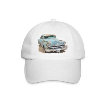 Vintage Car - Baseballkappe - Weiß/Weiß - Vorne
