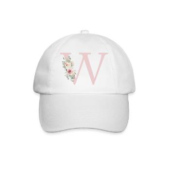W| Monogramme | Eucalyptus Pastel Fleur Bleu - Casquette classique - blanc/blanc - Devant