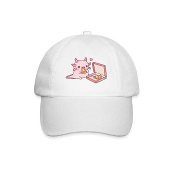 Un axolotl mignon aime manger de la pizza - Casquette classique - blanc/blanc - Devant