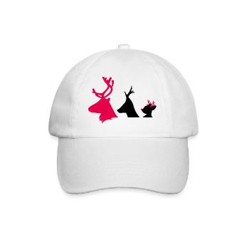 Christmas deer heads - Baseball Cap - white/white - Front