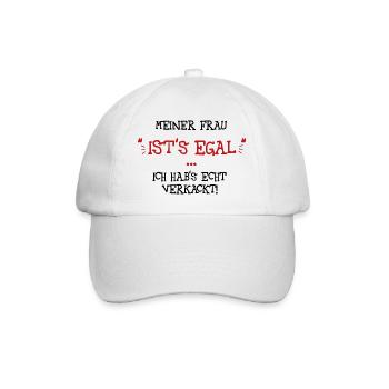 Meiner Frau ists egal - Baseballkappe - Weiß/Weiß - Vorne
