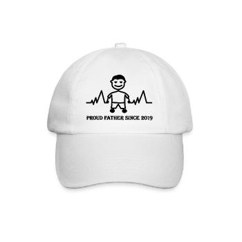 Proud father of a boy since 2019 - Baseball Cap - white/white - Front