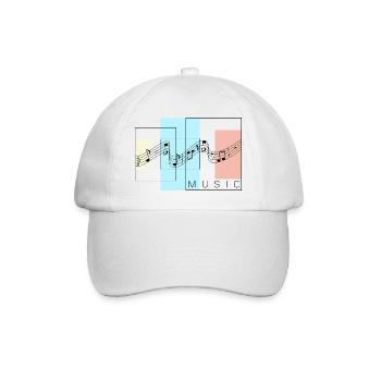 La musique et le pop art. I love music. - Casquette classique - blanc/blanc - Devant