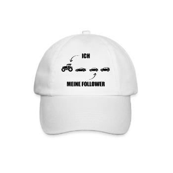 Ich und meine Follower - Traktor - Stau - Baseballkappe - Weiß/Weiß - Vorne