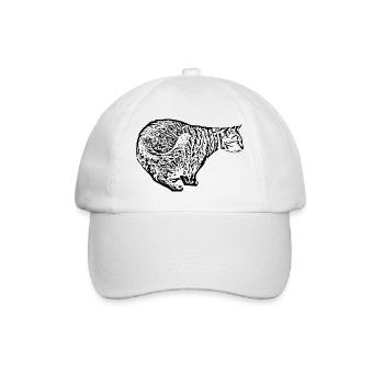 Cat Black Gift T-shirt - Baseball Cap - white/white - Front