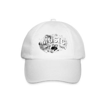 Music is my first love Background stormy rasterize - Baseball Cap - white/white - Front