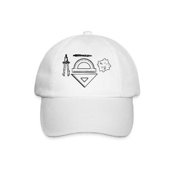 Bauzeichner Grafik - Baseballkappe - Weiß/Weiß - Vorne