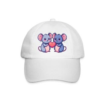 Souris Couple Amour Couple Amoureux - Casquette classique - blanc/blanc - Devant