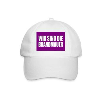 wir sind die brandmauer - Baseballkappe - Weiß/Weiß - Vorne