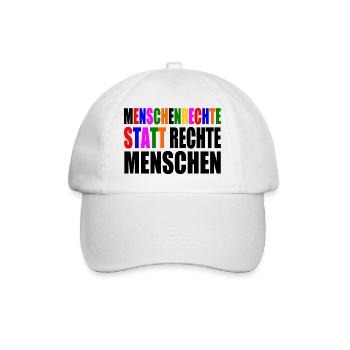 menschenrechte statt rechte menschen - Baseballkappe - Weiß/Weiß - Vorne
