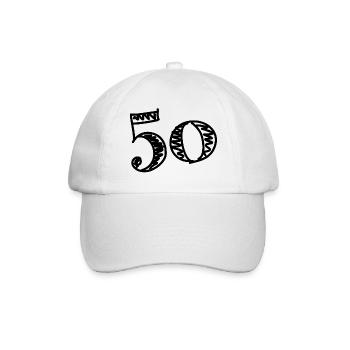 50. 50 YEARS. 50th ANNIVERSARY. 50TH ANNIVERSARY. - Baseball Cap - white/white - Front