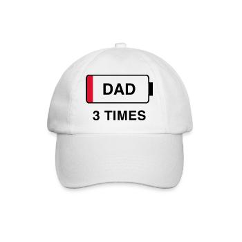 Papa 3 fois - Casquette classique - blanc/blanc - Devant