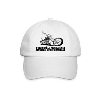 Funny Motorcycle Saying - Baseball Cap - white/white - Front