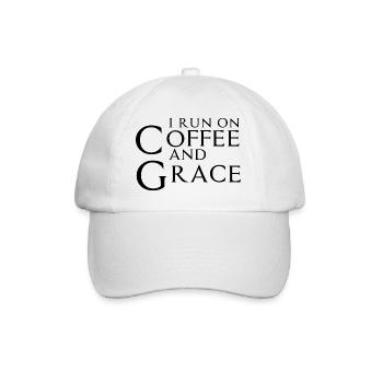 I Run On Coffee And Grace 3 - Baseball Cap - white/white - Front