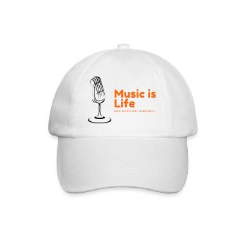 Music Is Life Kollektion - Baseballkappe - Weiß/Weiß - Vorne