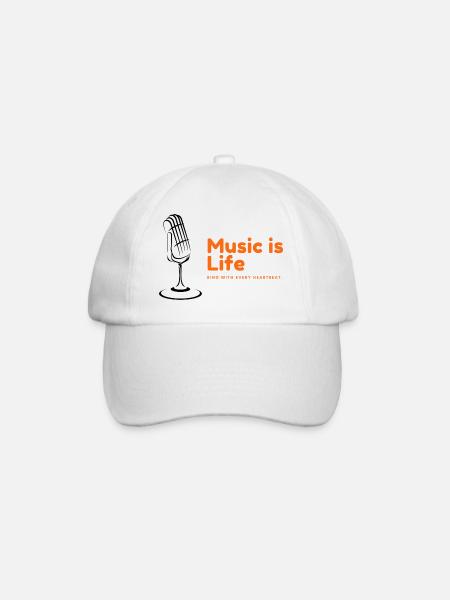 Music Is Life Kollektion - Baseballkappe - Weiß/Weiß