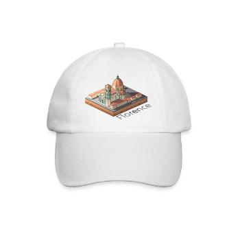 Geometric low poly Florence Cathedral - Baseball Cap - white/white - Front