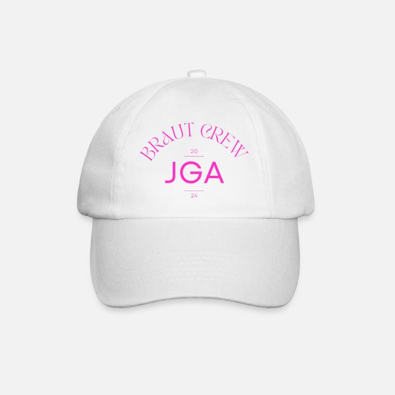 Braut Crew - JGA 2024 - Baseballkappe - Weiß/Weiß