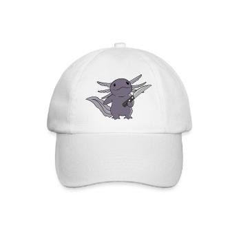 Böses Axolotl Messer rosa Lurch Molch - Baseballkappe - Weiß/Weiß - Vorne