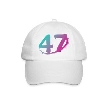 Nummer 47 mehrfarbig - Baseballkappe - Weiß/Weiß - Vorne