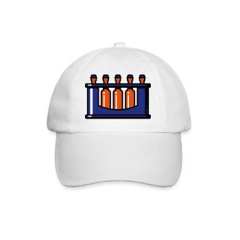 XBierkasten / Bierkiste (Bier / Blau) - Baseballkappe - Weiß/Weiß - Vorne