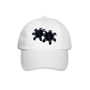 Nachtlilien Dunkle Blütenzauber - Baseballkappe - Weiß/Weiß - Vorne