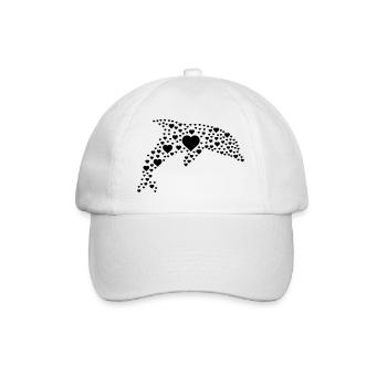 Delfin Herzen - Baseballkappe - Weiß/Weiß - Vorne