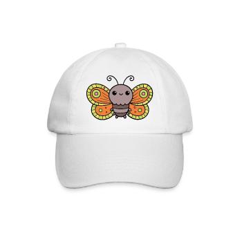 Schmetterling - Baseballkappe - Weiß/Weiß - Vorne